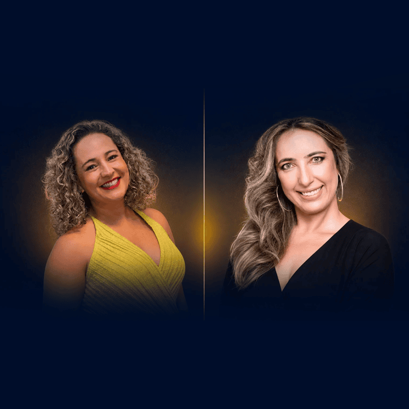 Representação das facilitadoras Fabiana Lobo Curaino e Wanda Gregate